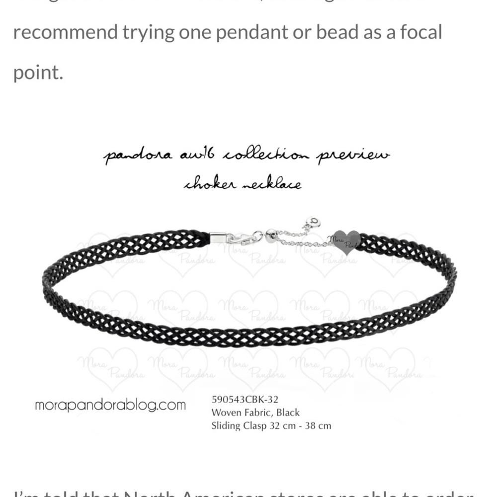 Pandora Black Woven Choker Necklace